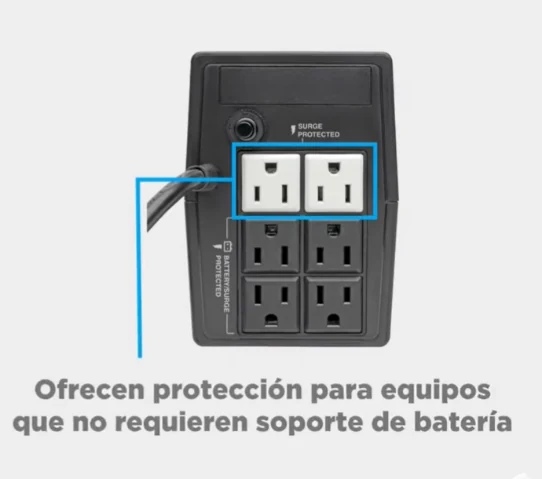 Detalle de conexiones de un No Break Tripp Lite